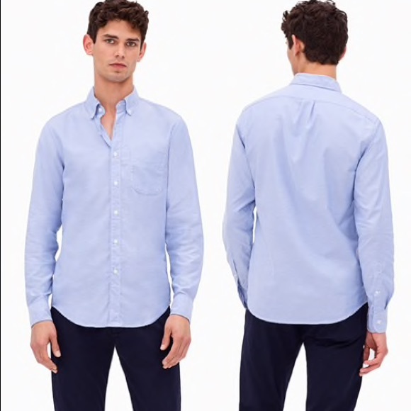 LAST CHANCE J. Crew Blue Pinstriped Cotton Button